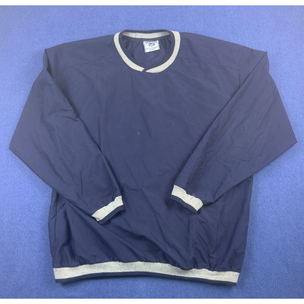 Vintage Lee Casual Collection Windshirt XL Navy Blue Pullover Made in USA 90s